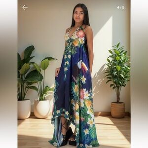 Celina Open back halter maxi dress One Size